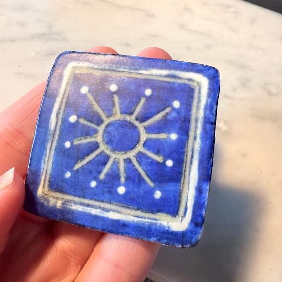 Incredible Karin AAse Danmark Pin Ceramic Brooch Denmark Danish Midcentury Modern