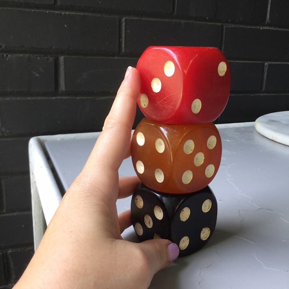 3 Giant Bakelite Dice 434gram Oversized Set - Etsy