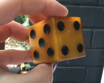 Dados grandes de caramelo de baquelita de 62 g, tamaño extragrande, vintage, años 40