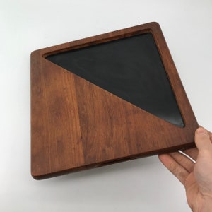 Georges Briard Cutting Board Teak Black Triangle Geometric Vintage Mid-Century Modern 1960s image 3