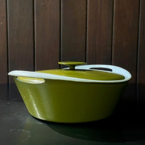 vintage années 1970 Michael Lax Copco Green Casserole Pan Pot Lidded Dish Danois Scandinave Mid-Century Kitchen image 2