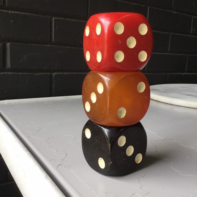 3 Giant Bakelite Dice 434gram Oversized Set Etsy