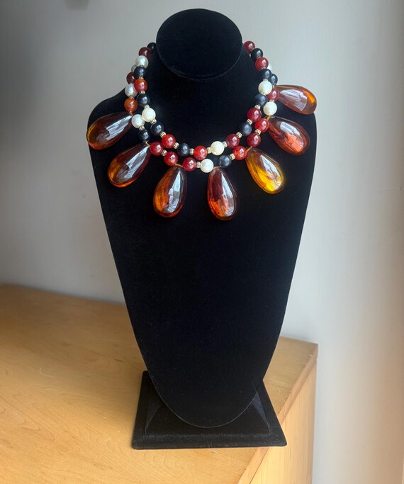 Vintage Bakelite Necklace Iced Tea - image 7