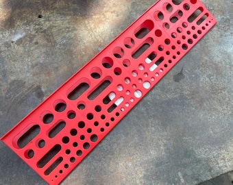 Vintage 1980s Red Wall Mount Tool Shelf Mid-Century Garage Organize Decor