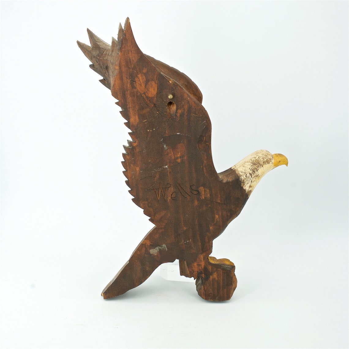 Vintage Carved Bald Eagle Wall Sculpture Decor MidCentury Etsy