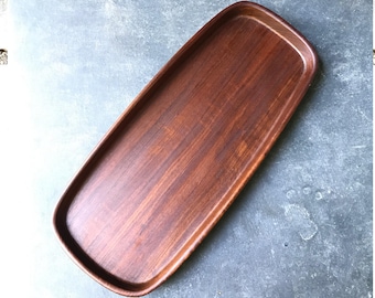 Hans Gustav Ehrenreich Rare 50s Vintage Mid-Century Oval Teak Wood Tray