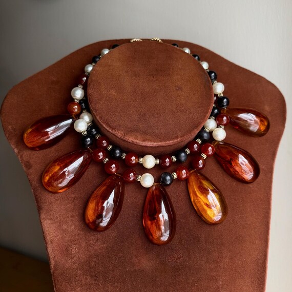 Vintage Bakelite Necklace Iced Tea - image 2