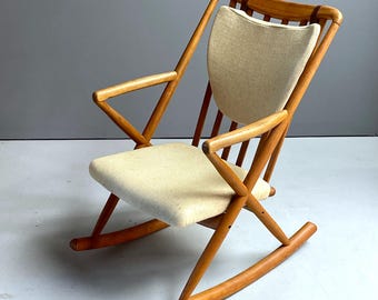 Scandinavian Teak Rocking Chair Rocker Danish Vintage Mid-Century Modern