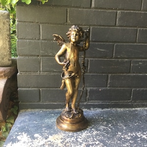 19th Century L & F Moreau Bronze Cherub Statue image 1