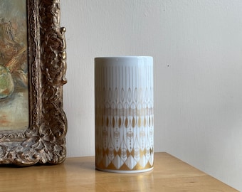 Vintage Rosenthal Studio Line Bud Vase Porcelain Gold Trim Hans Theo Baumann