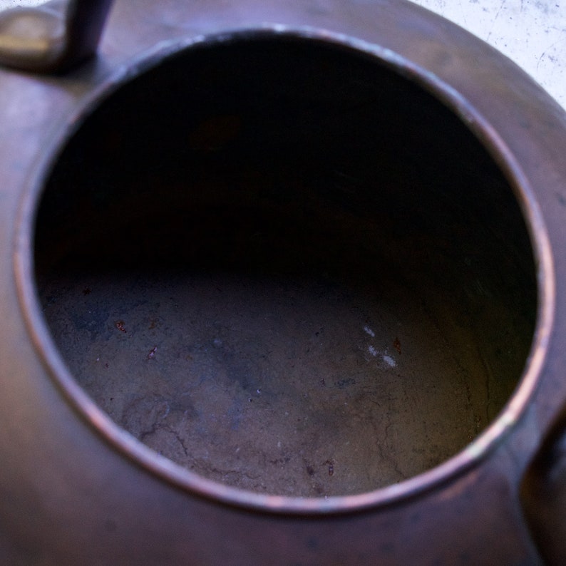 Large Antique 19th Century Copper Kettle Teapot Tea Coffee Western Old West Saloon Tavern Pot Victorian image 9