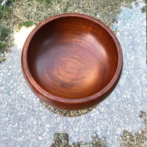 ESA Sowe Konst Teak Turned Bowl Centerpiece Vintage Mid-Century Swedish Scandinavian Fruit Dish image 3