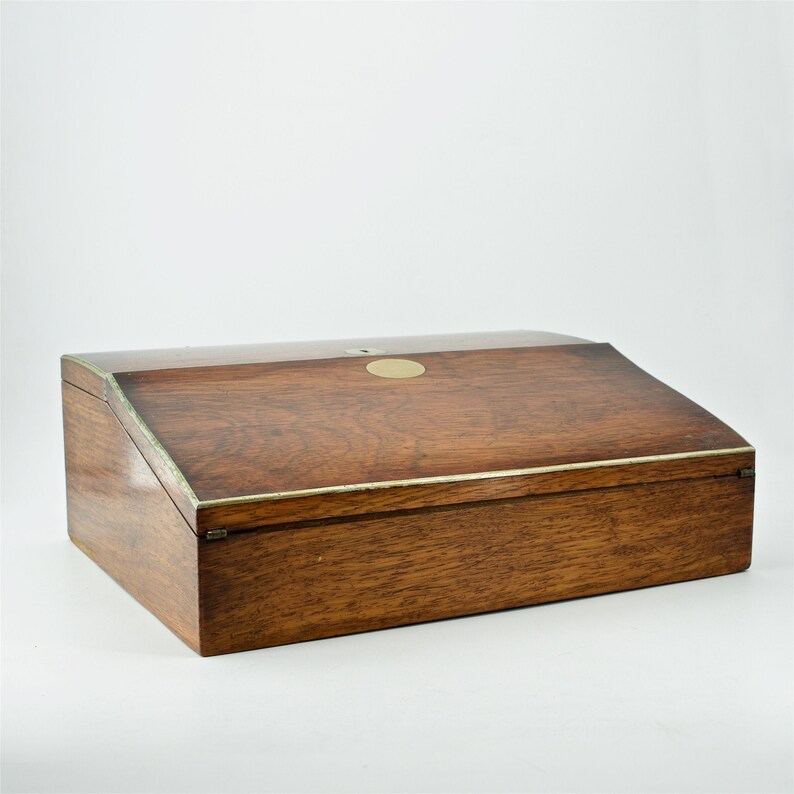 Antique English Rosewood Captains Box Writing Slope Etsy UK