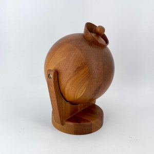 1950s Danish Teak Staved Nut Bowl Wall Mount Rare Vintage Mid-Century Denmark Design 画像 4