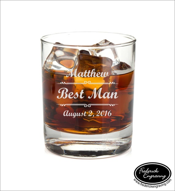 Custom Whiskey Glass Etched Scotch Glass,Personalized Rocks Glass