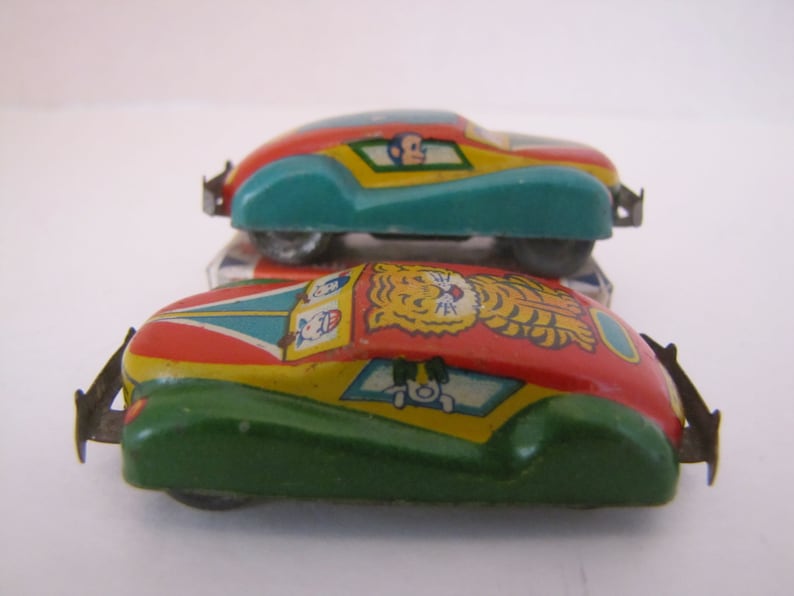 Vintage Japan Mini Tin Circus-Zoo Car