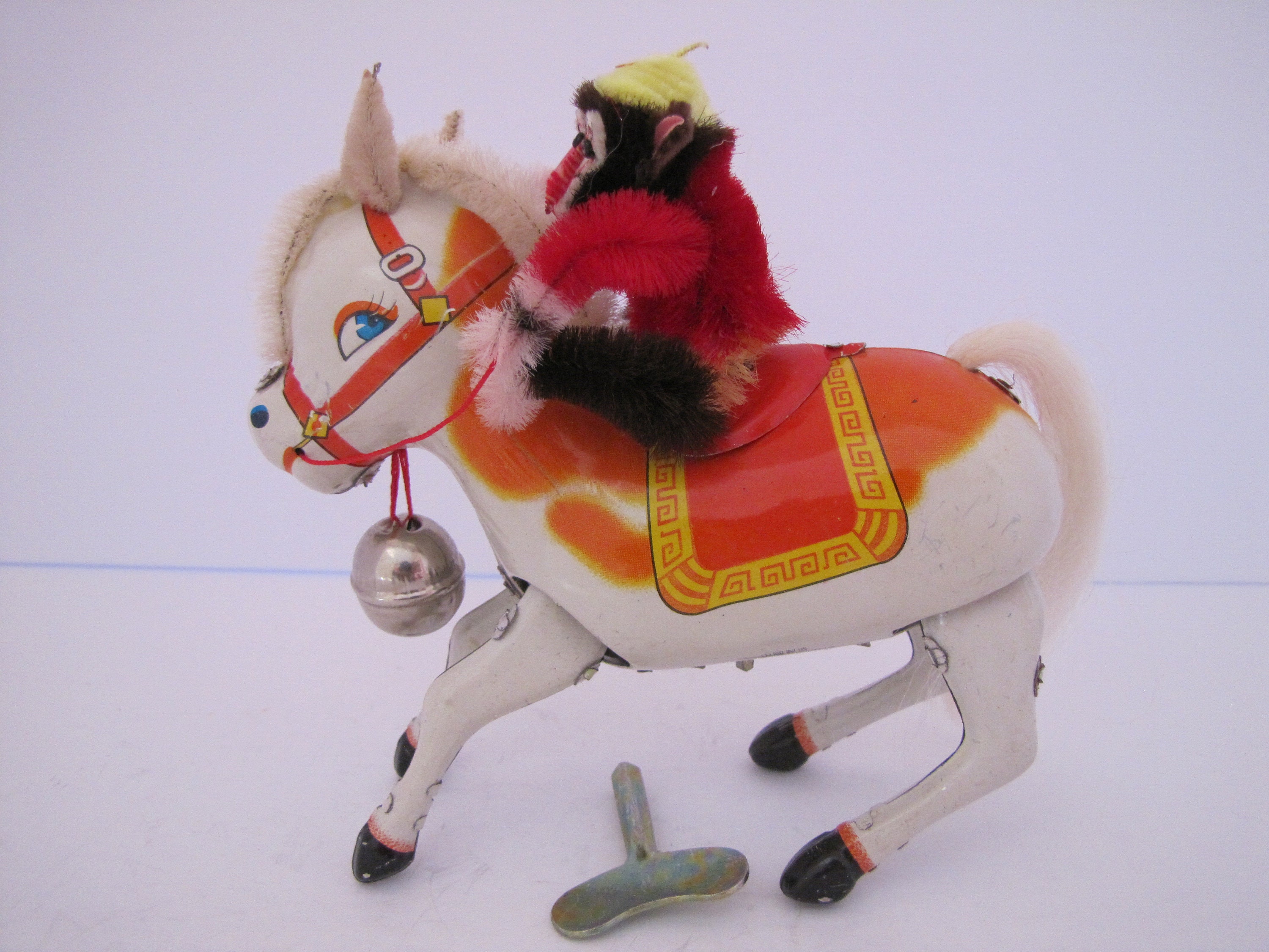 Vintage Wind Up Tin Toy Monkey Riding Horse China MS 764 Etsy