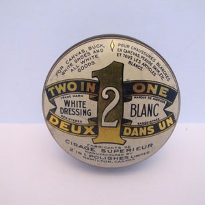 Vintage Tin Container &quot;Two in One Shoe Polish&quot; (Canada) 1950