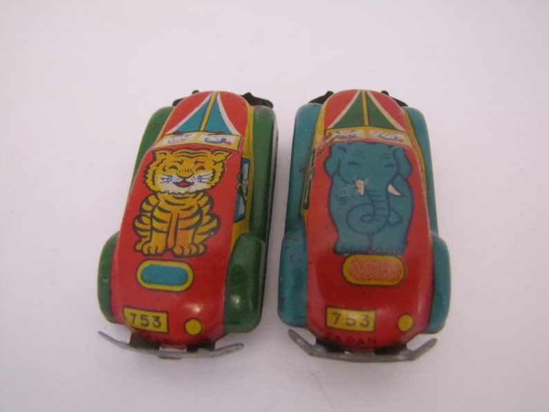 Vintage Japan Mini Tin Circus-Zoo Car