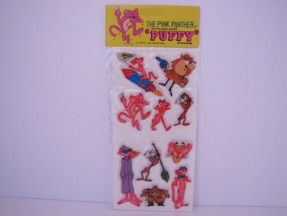 Vintage Lot Of 3 Puffy Sticker Sheets Of The Pink… - image 4