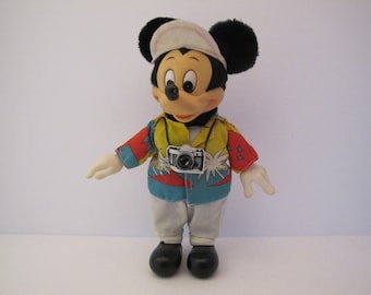 Vintage Disney Mickey Mouse Dress Up Plush Doll Edition "Tourist" By Applause (China) 1980