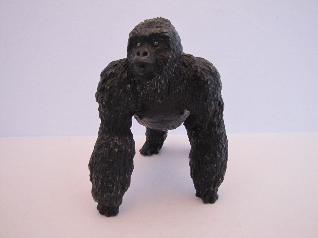Vintage Realistic Hard Solid Rubber Gorilla Figure From