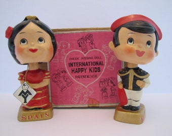 Vintage International Happy Kids Cheek Kissing Spanish Dolls