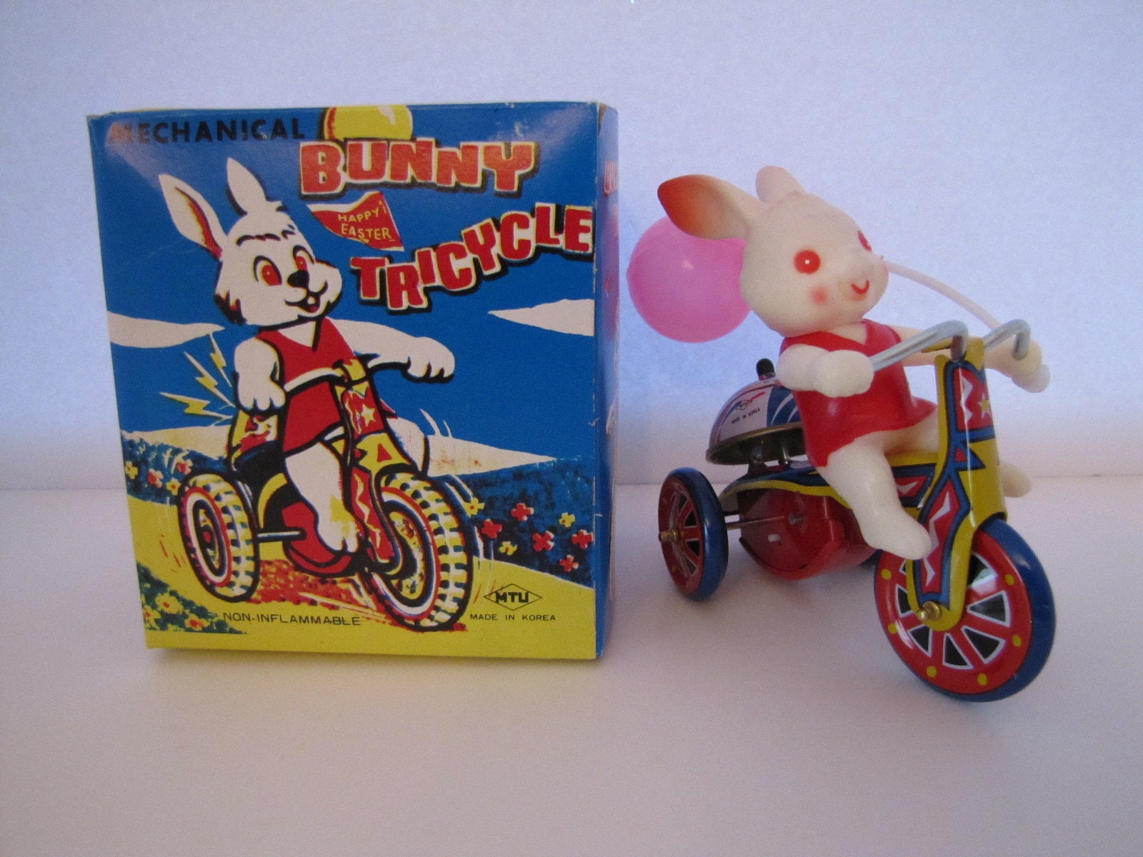 Vintage Wind Up Bunny Tricycle Tin Toy (Korea) MTU - Etsy 日本