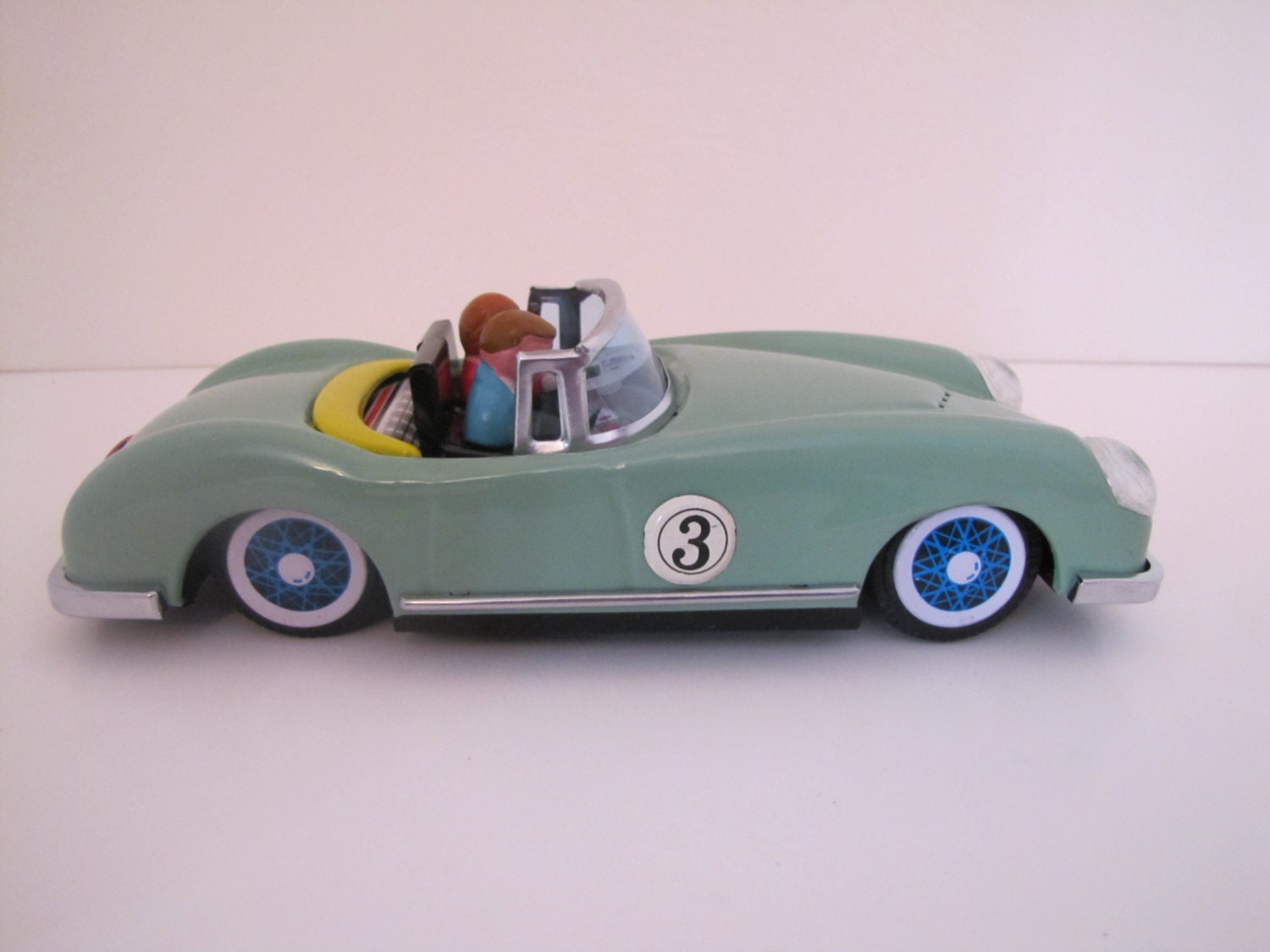 Vintage Tin Toy Sports Car china MF763 pale Green Etsy