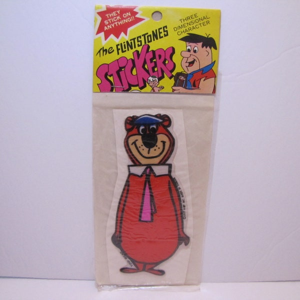 Vintage Hanna Barbera Cartoon Puffy Sticker Of YOGI BEAR (Taiwan) 1977