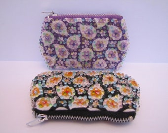 Vintage Lot Of 2 Beaded Coin Purse (Hong Kong) 1970