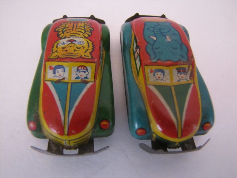 Vintage Japan Mini Tin Circus-Zoo Car