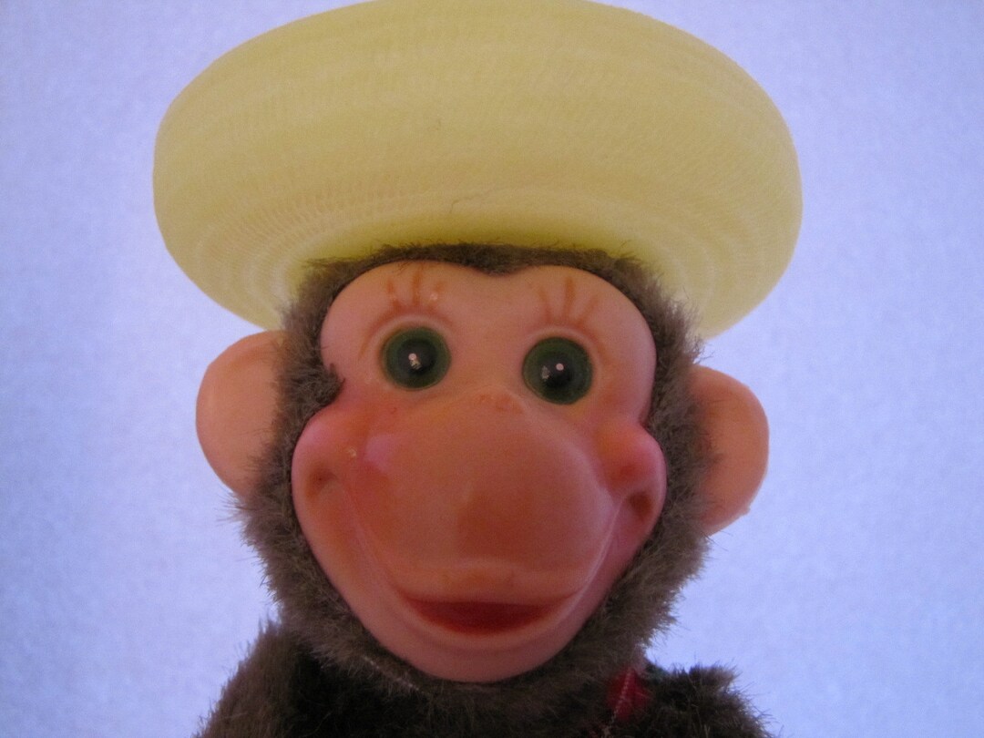 Vintage Mechanical Windup Drumming Monkey 333 Hong Kong Etsy