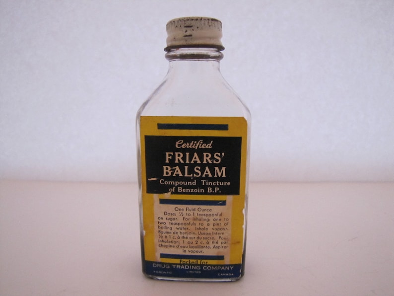 Vintage Empty Clear Glass Bottle for Friars Balsam canada Etsy