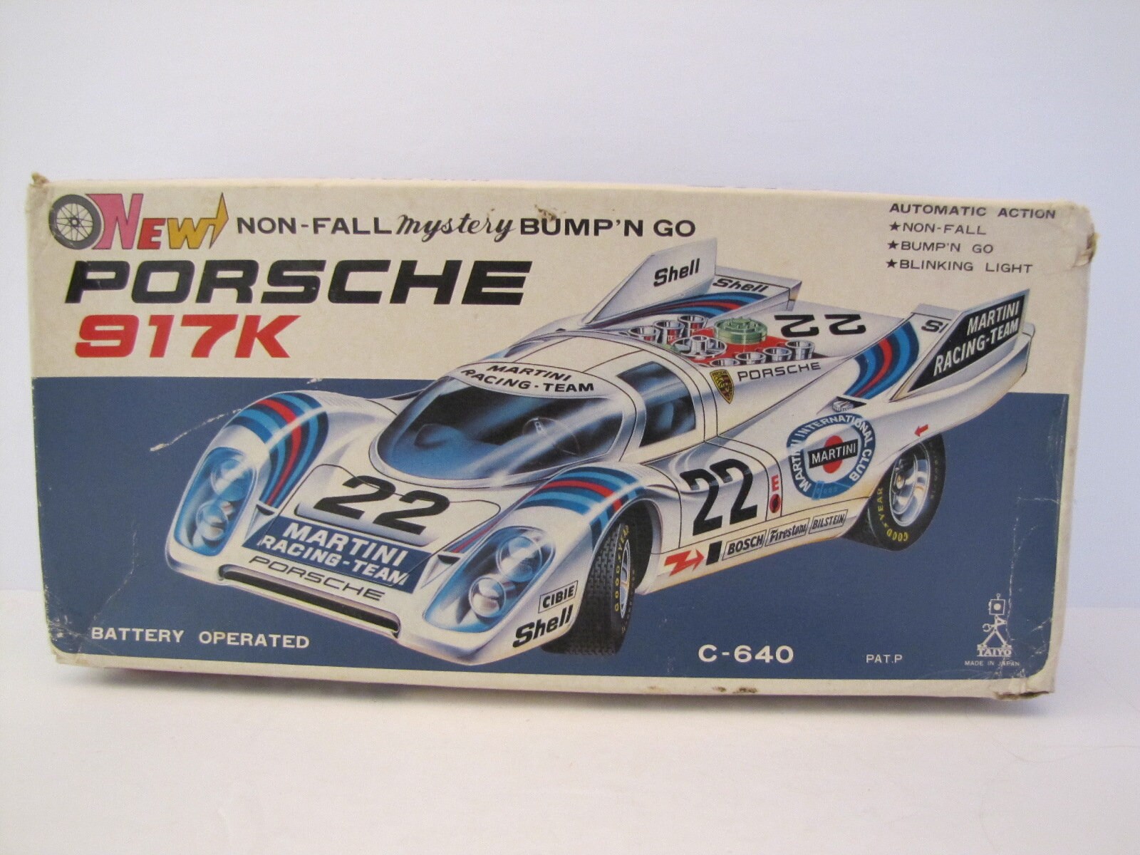 A Vintage Taiyo Battery Operated Porsche 917K Non-fall