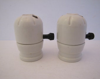 A Vintage Lot Of 2 Porcelain Light Socket