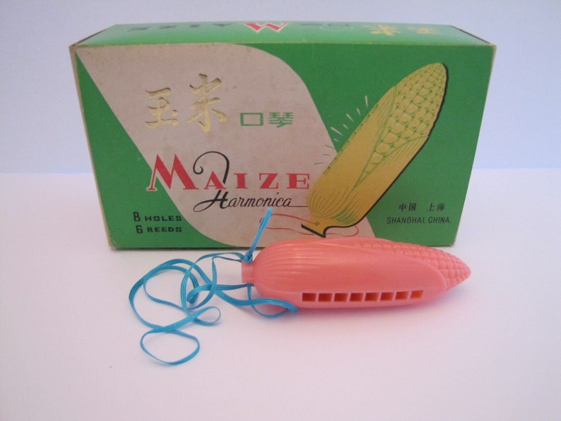 Vintage Plastic Novelty Maize corn Harmonica Shanghai, China 1960 image 10