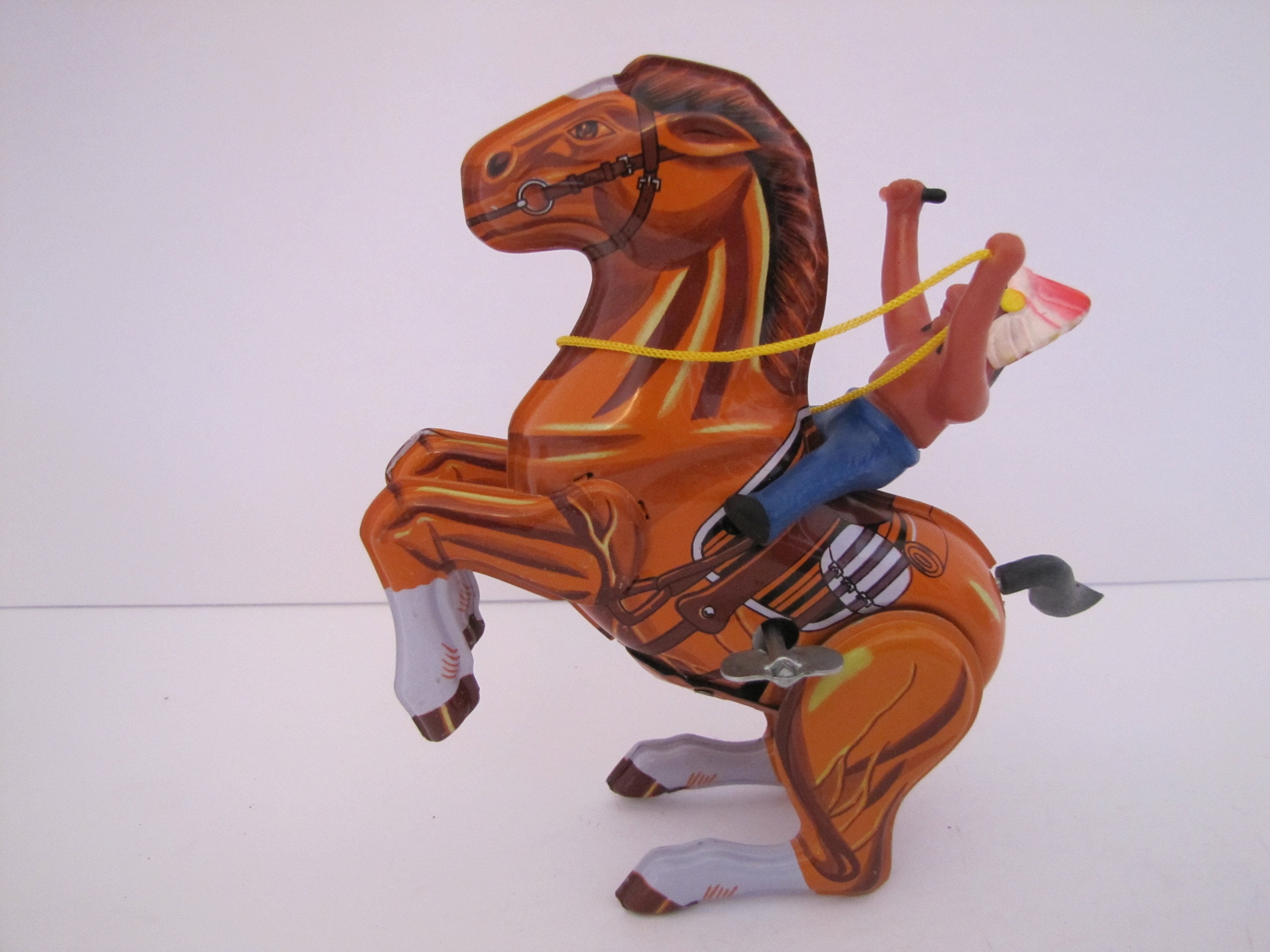 Vintage Tin Toy Wind up Indian on Horse korea MTU 1970 Etsy