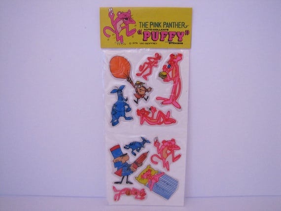 Vintage Lot Of 3 Puffy Sticker Sheets Of The Pink… - image 2