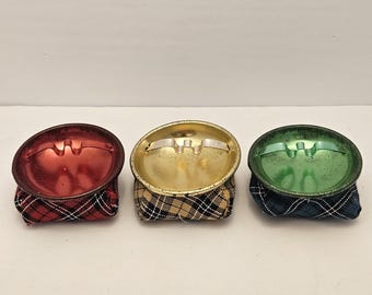 A Vintage Lot Of 3 Assorted Colored Saftey Beanbag Ashtrays (Japan) 1960