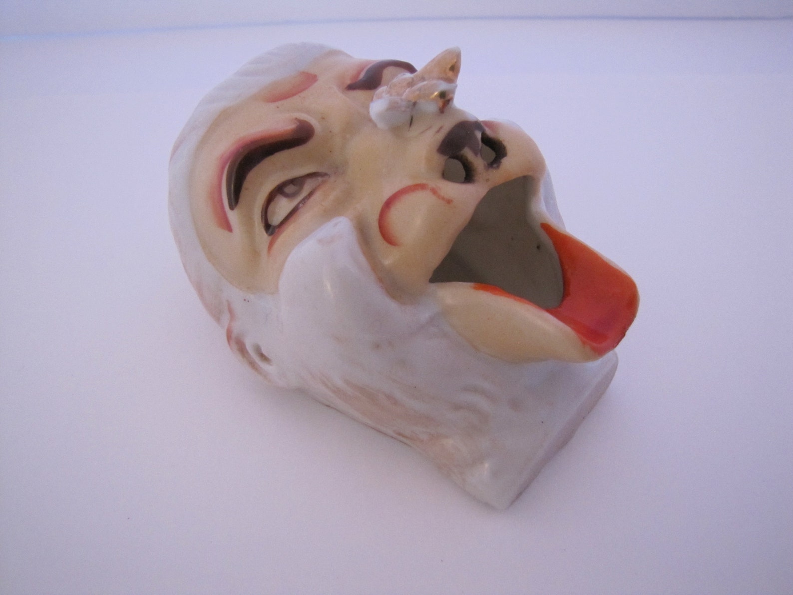 Vintage Ceramic Big Mouth Ashtray Face Etsy