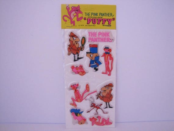 Vintage Lot Of 3 Puffy Sticker Sheets Of The Pink… - image 3