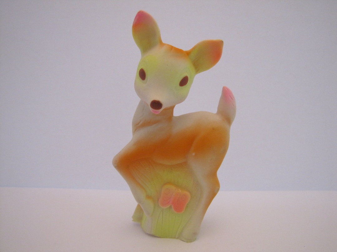 Vintage Rubber or Vinyl Squeeze Toy Deer With Squeaker by Mayco LTD ...