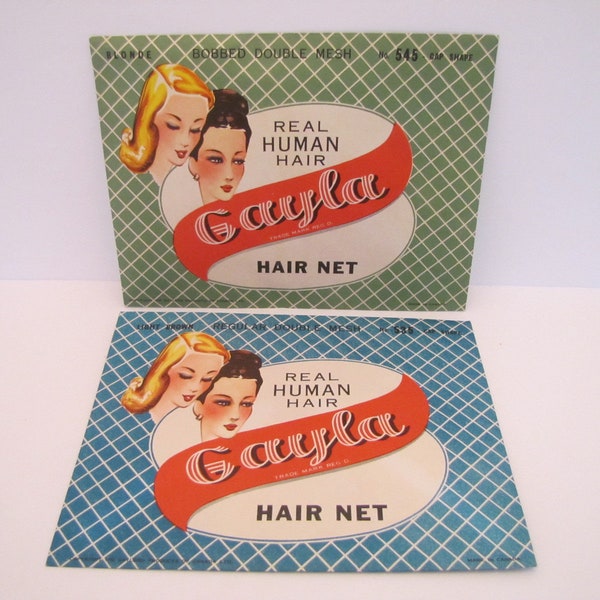 Vintage Lot Of 2 Real Human Gayla Hair Nets (Canada) 1950