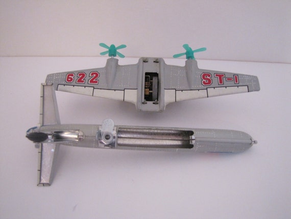 Vintage Tin Toy Airplane china MF 107 Etsy UK