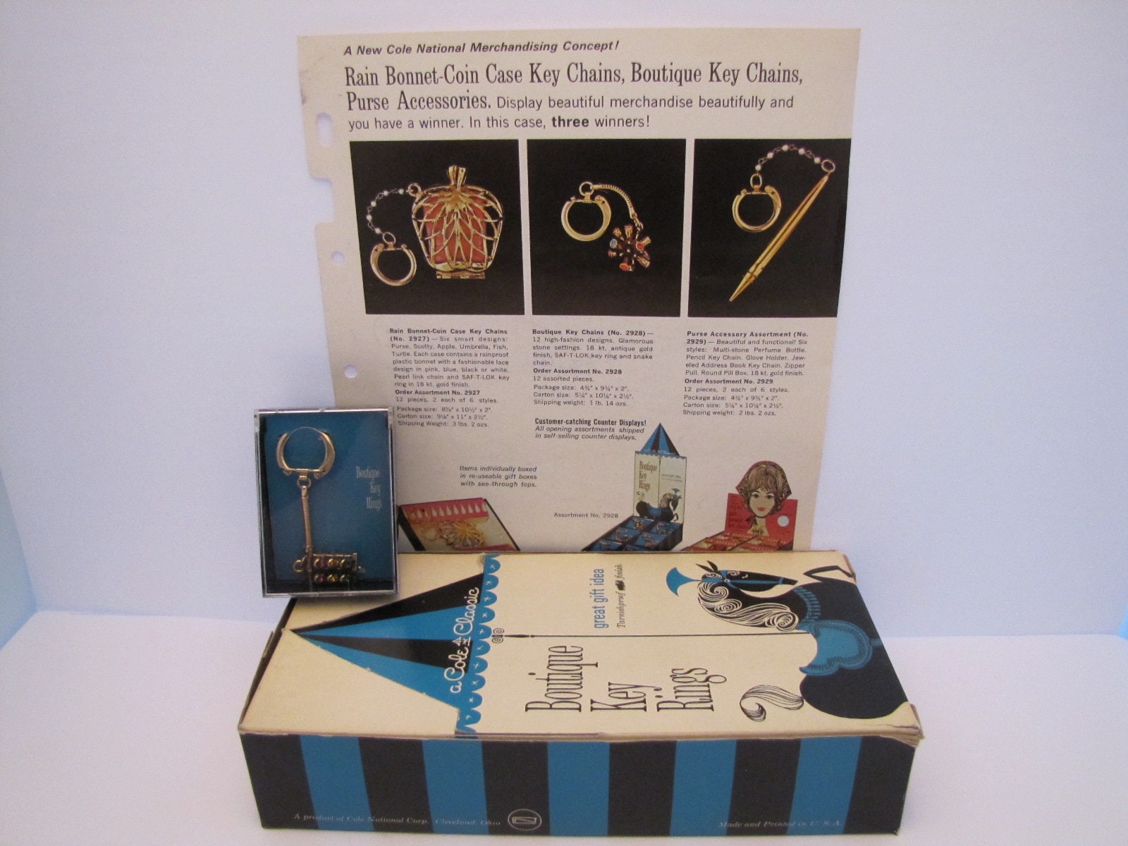 Vintage Keychain/key Ring, Keychain, Key Ring, Vintage, Brass