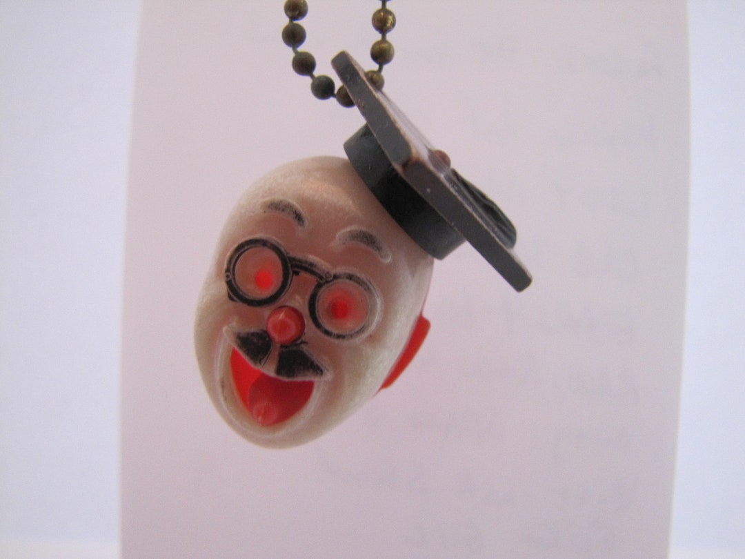 Vintage Plastic College Professor Clown Head Gradute Novelty Keychain ...