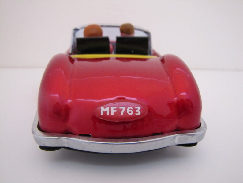 Vintage Tin Toy Sports Car china MF 763 red Etsy
