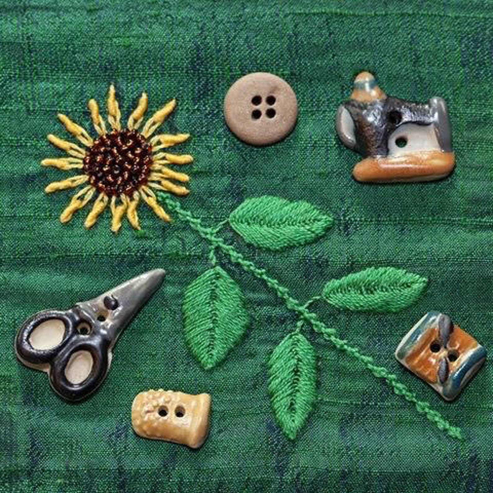 Sewing Theme Buttons Sewing Set Buttons Thimble Button Etsy