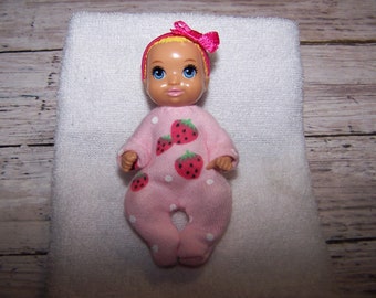 Handmade Krissy Doll Clothes Strawberry Sleeper & Headband for Fashion Doll Baby